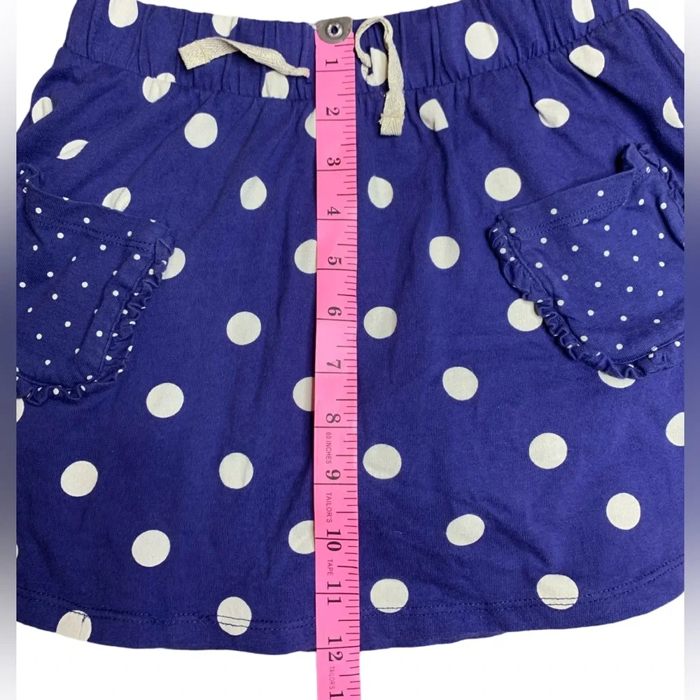 Mini Boden Girls Size 9-10Y Blue Skort Polka Dots Skirt 100% Cotton